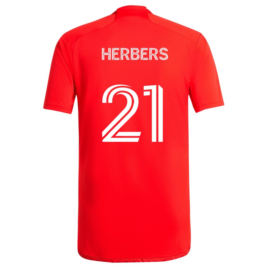 Kids Football Fabian Herbers #21 Red White Home Jersey 2024/25 T-Shirt Australia