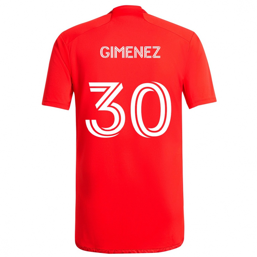 Kids Football Gastón Giménez #30 Red White Home Jersey 2024/25 T-Shirt Australia