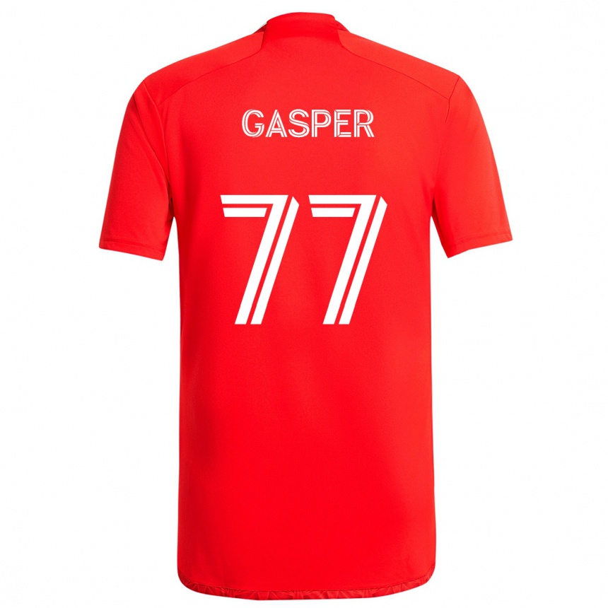 Kids Football Chase Gasper #77 Red White Home Jersey 2024/25 T-Shirt Australia