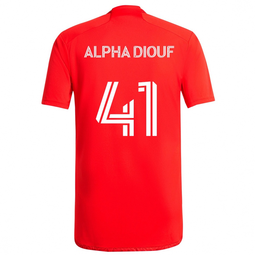 Kids Football Jean Alpha Diouf #41 Red White Home Jersey 2024/25 T-Shirt Australia