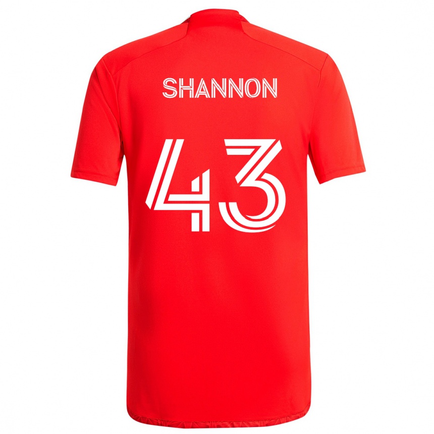 Kids Football Jaylen Shannon #43 Red White Home Jersey 2024/25 T-Shirt Australia