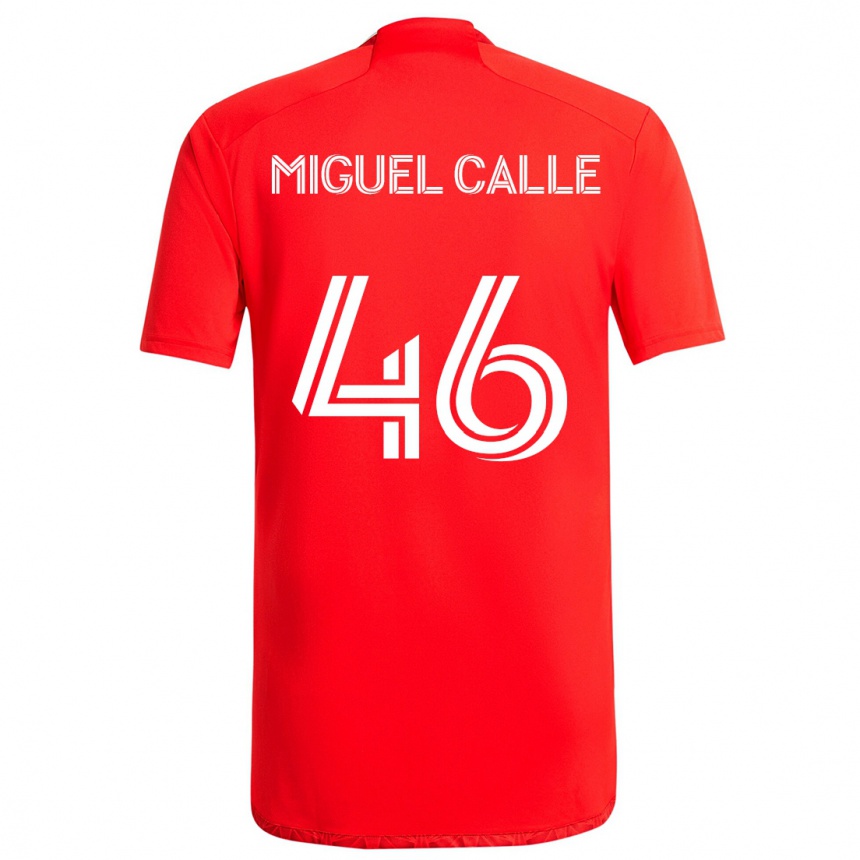 Kids Football Juan Miguel Calle #46 Red White Home Jersey 2024/25 T-Shirt Australia