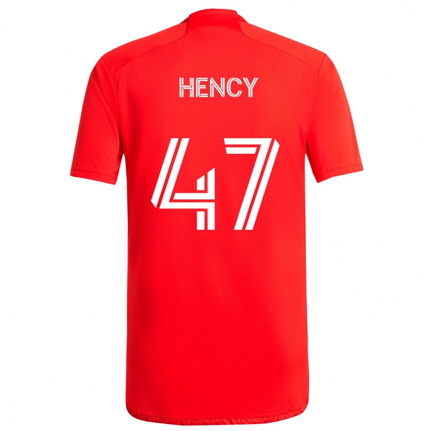 Kids Football Billy Hency #47 Red White Home Jersey 2024/25 T-Shirt Australia