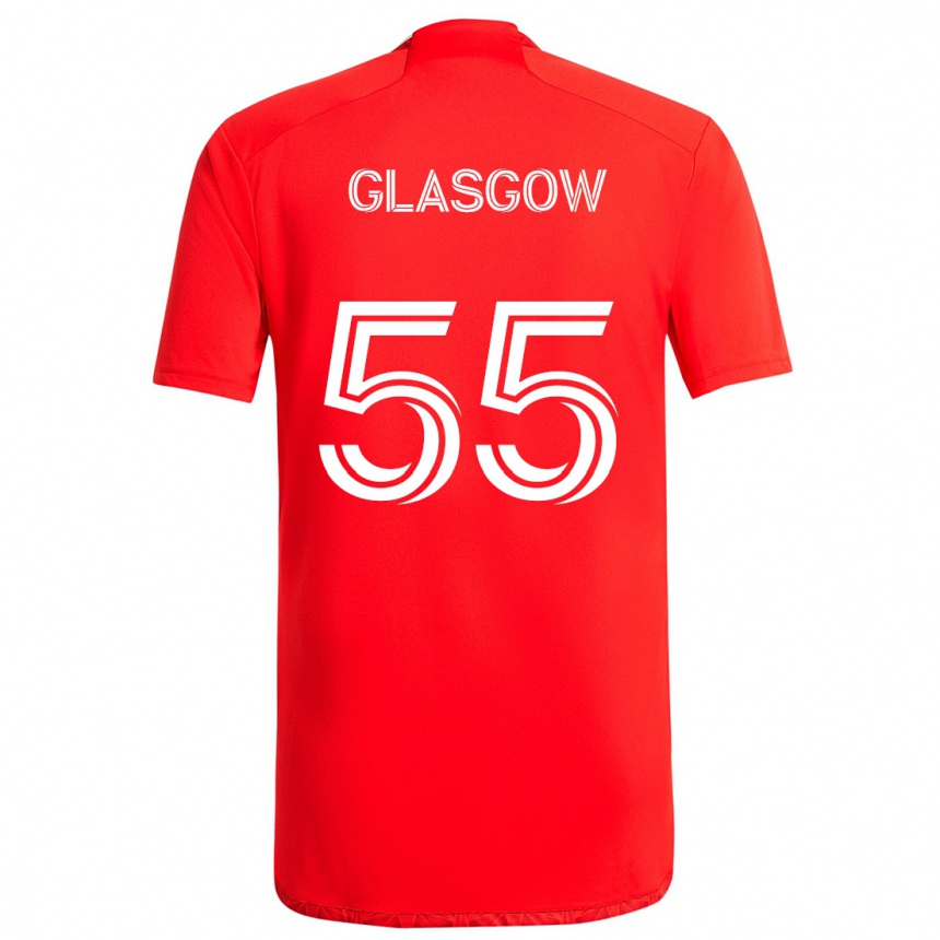 Kids Football Omari Glasgow #55 Red White Home Jersey 2024/25 T-Shirt Australia