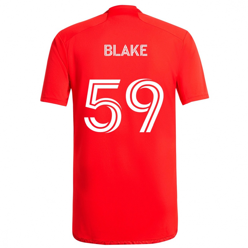 Kids Football Romain Blake #59 Red White Home Jersey 2024/25 T-Shirt Australia