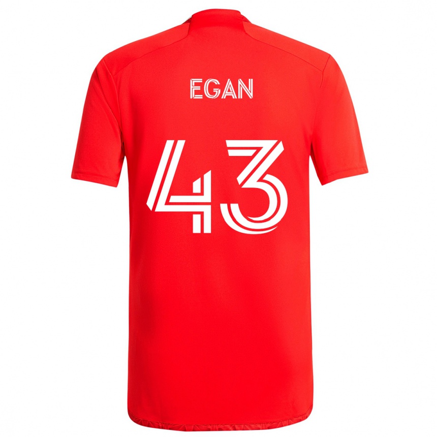 Kids Football Noah Egan #43 Red White Home Jersey 2024/25 T-Shirt Australia