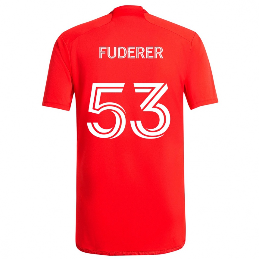 Kids Football Jake Fuderer #53 Red White Home Jersey 2024/25 T-Shirt Australia