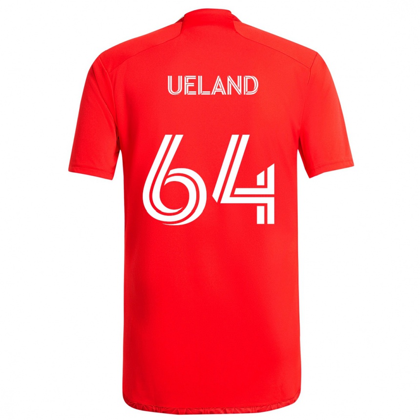 Kids Football Andreas Ueland #64 Red White Home Jersey 2024/25 T-Shirt Australia