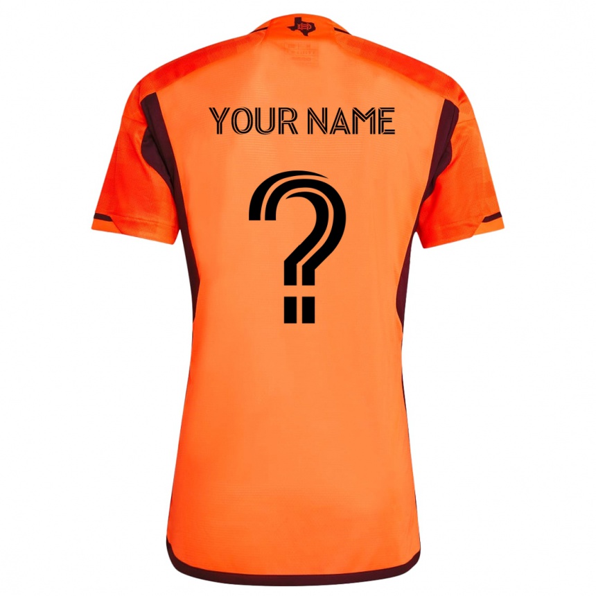 Kids Football Your Name #0 Orange Black Home Jersey 2024/25 T-Shirt Australia