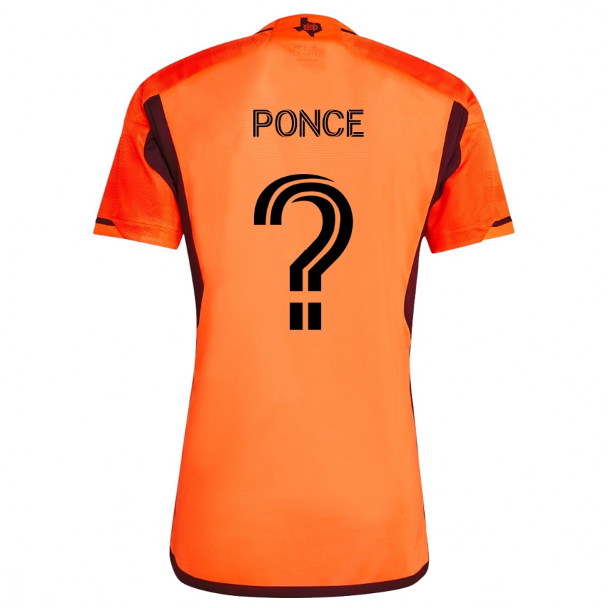 Kids Football Ezequiel Ponce #0 Orange Black Home Jersey 2024/25 T-Shirt Australia