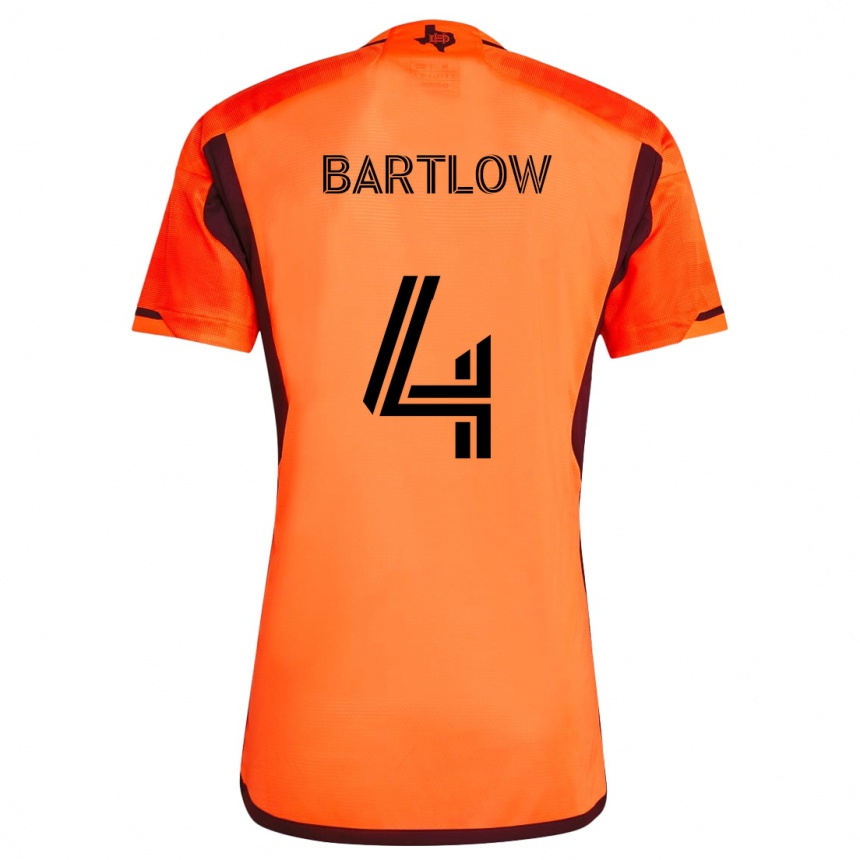 Kids Football Ethan Bartlow #4 Orange Black Home Jersey 2024/25 T-Shirt Australia