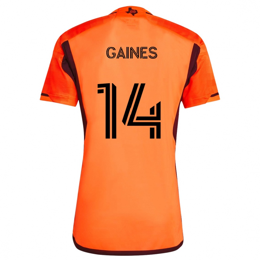 Kids Football Mckinze Gaines #14 Orange Black Home Jersey 2024/25 T-Shirt Australia