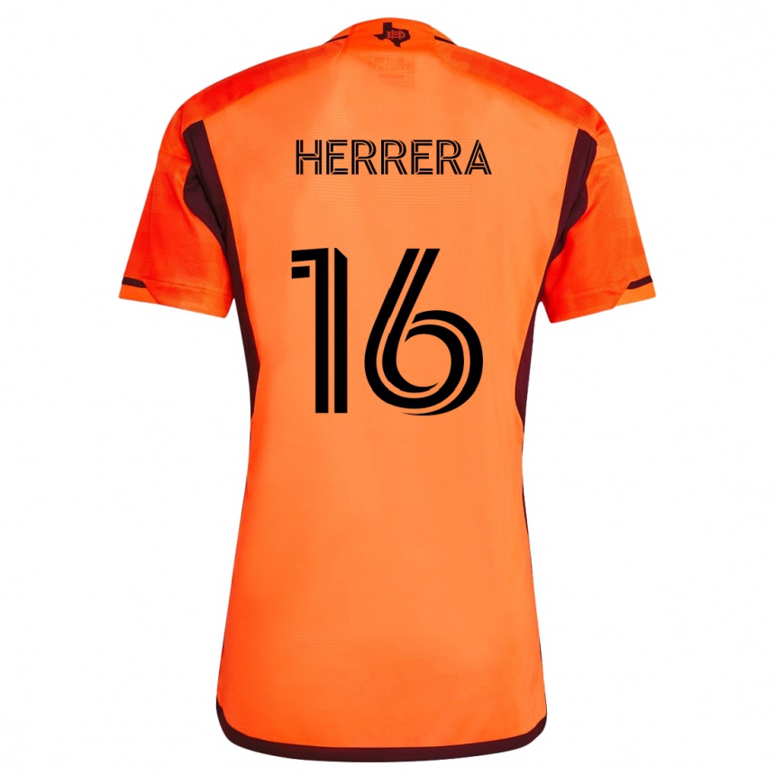 Kids Football Héctor Herrera #16 Orange Black Home Jersey 2024/25 T-Shirt Australia