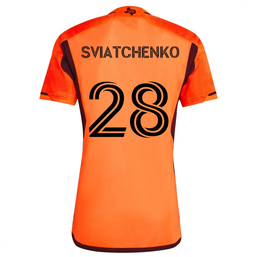 Kids Football Erik Sviatchenko #28 Orange Black Home Jersey 2024/25 T-Shirt Australia