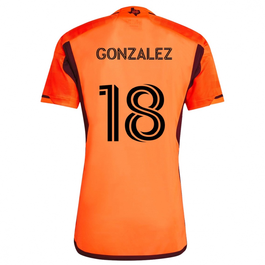 Kids Football Diego Gonzalez #18 Orange Black Home Jersey 2024/25 T-Shirt Australia