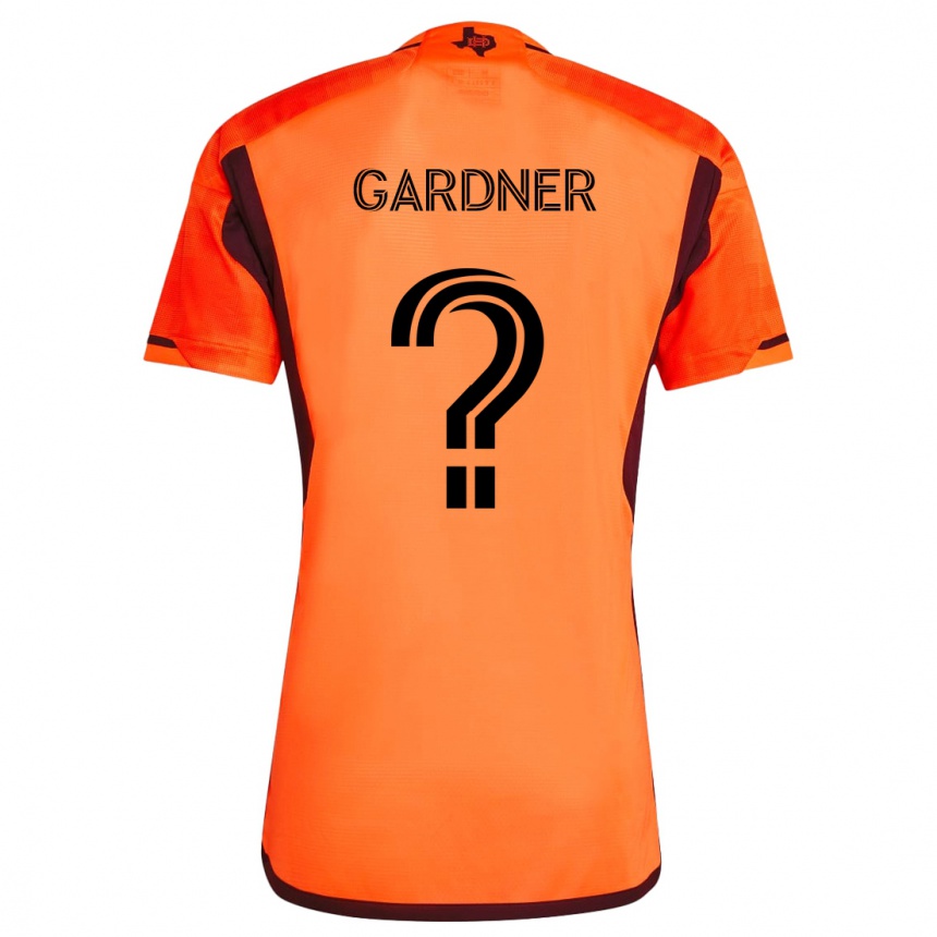 Kids Football Myles Gardner #0 Orange Black Home Jersey 2024/25 T-Shirt Australia