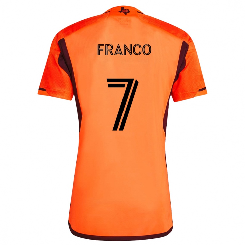 Kids Football Iván Franco #7 Orange Black Home Jersey 2024/25 T-Shirt Australia