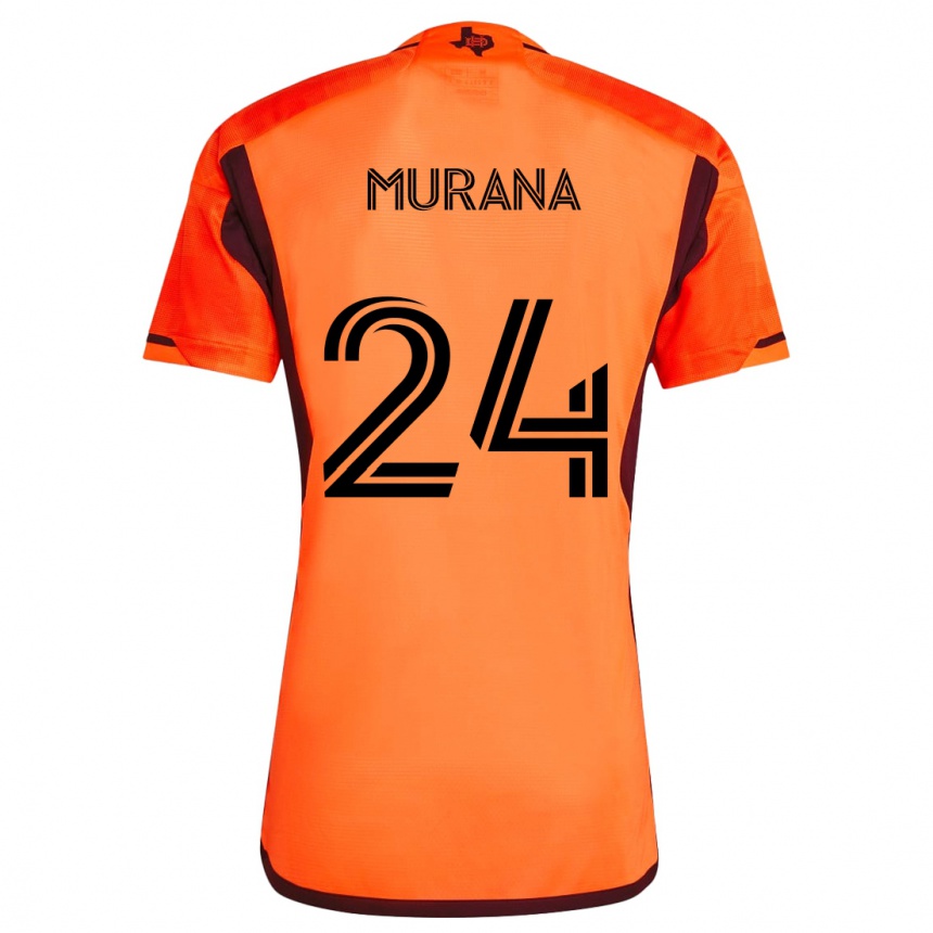 Kids Football Mujeeb Murana #24 Orange Black Home Jersey 2024/25 T-Shirt Australia