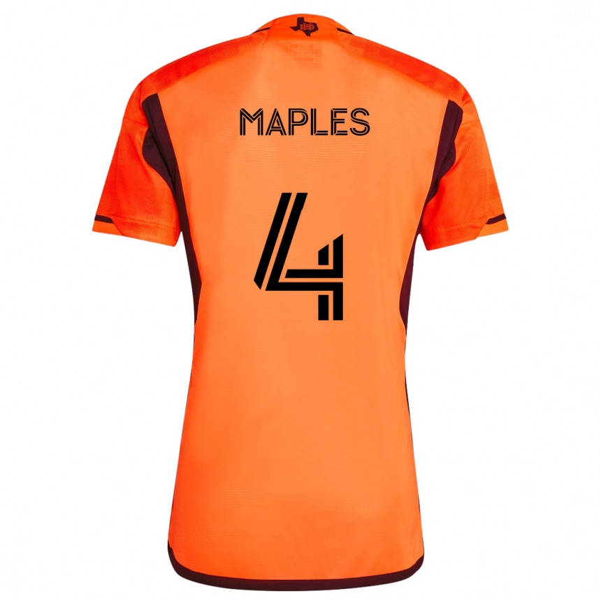 Kids Football Talen Maples #4 Orange Black Home Jersey 2024/25 T-Shirt Australia