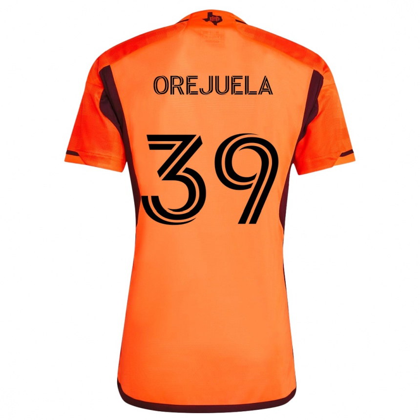 Kids Football Jesus Orejuela #39 Orange Black Home Jersey 2024/25 T-Shirt Australia