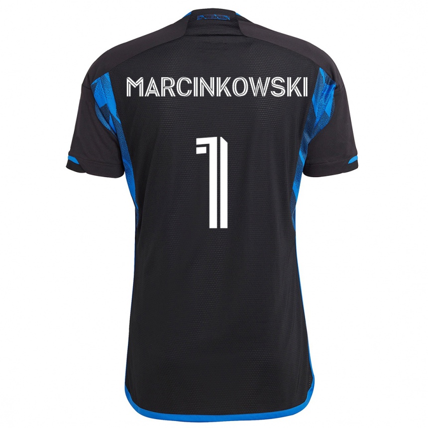 Kids Football Jt Marcinkowski #1 Blue Black Home Jersey 2024/25 T-Shirt Australia