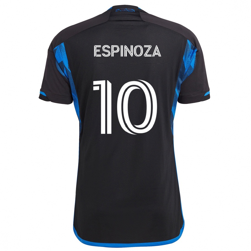 Kids Football Cristian Espinoza #10 Blue Black Home Jersey 2024/25 T-Shirt Australia