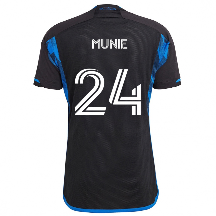 Kids Football Daniel Munie #24 Blue Black Home Jersey 2024/25 T-Shirt Australia