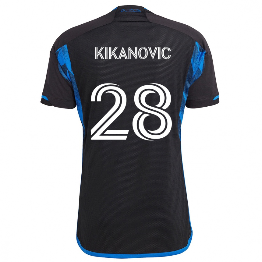 Kids Football Benjamin Kikanovic #28 Blue Black Home Jersey 2024/25 T-Shirt Australia