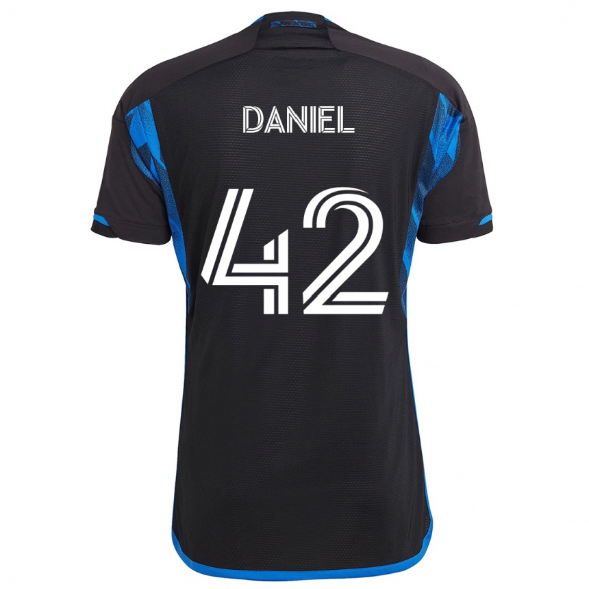 Kids Football Daniel #42 Blue Black Home Jersey 2024/25 T-Shirt Australia