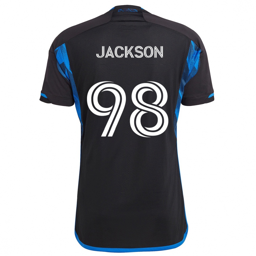 Kids Football Jacob Jackson #98 Blue Black Home Jersey 2024/25 T-Shirt Australia