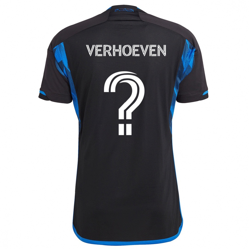 Kids Football Oscar Verhoeven #0 Blue Black Home Jersey 2024/25 T-Shirt Australia