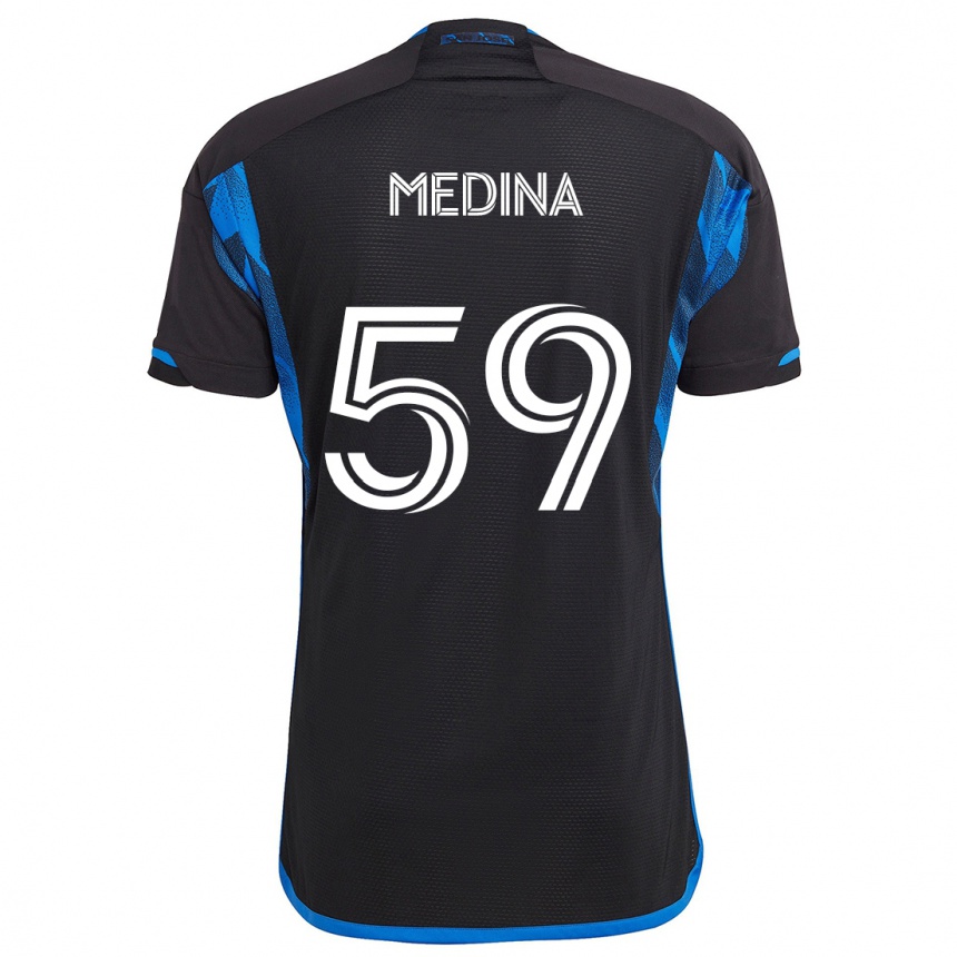 Kids Football Cruz Medina #59 Blue Black Home Jersey 2024/25 T-Shirt Australia