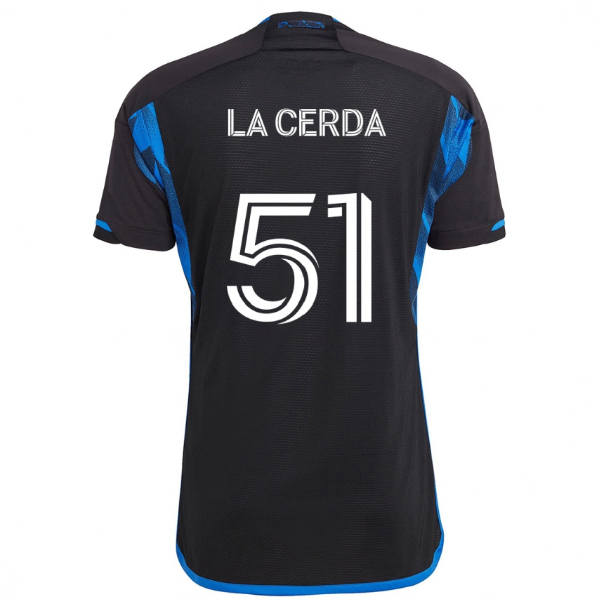 Kids Football Eric De La Cerda #51 Blue Black Home Jersey 2024/25 T-Shirt Australia