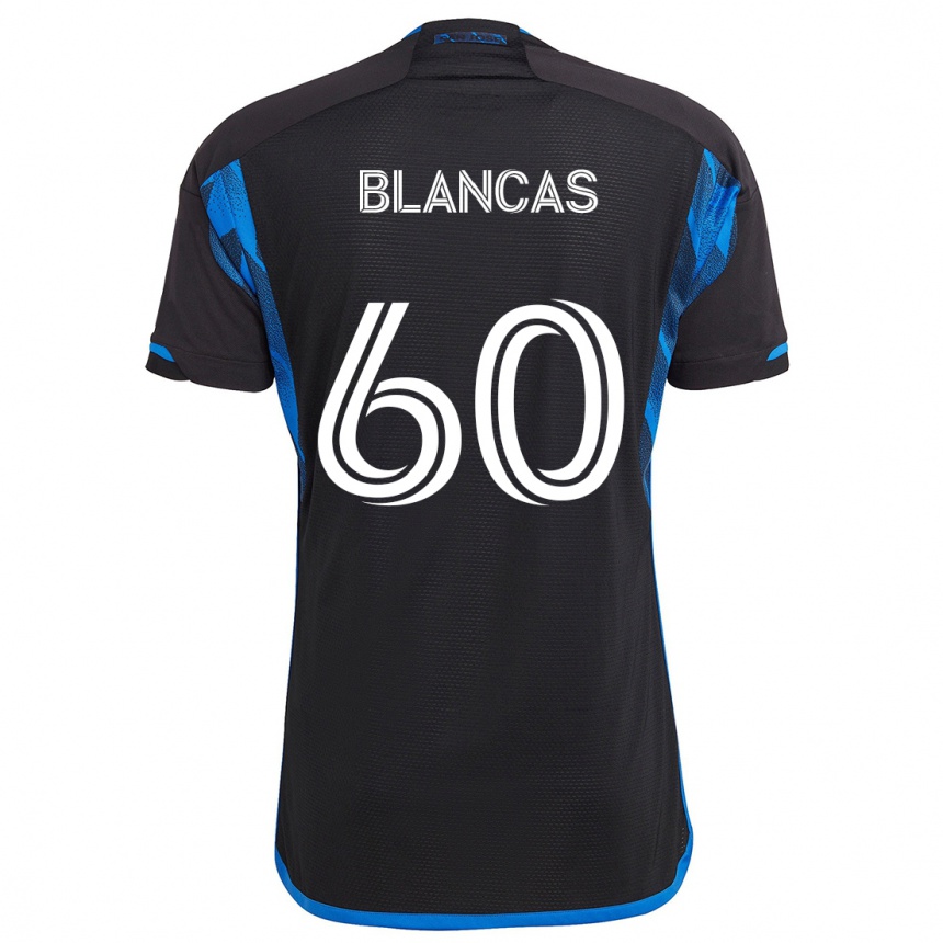 Kids Football Eduardo Blancas #60 Blue Black Home Jersey 2024/25 T-Shirt Australia