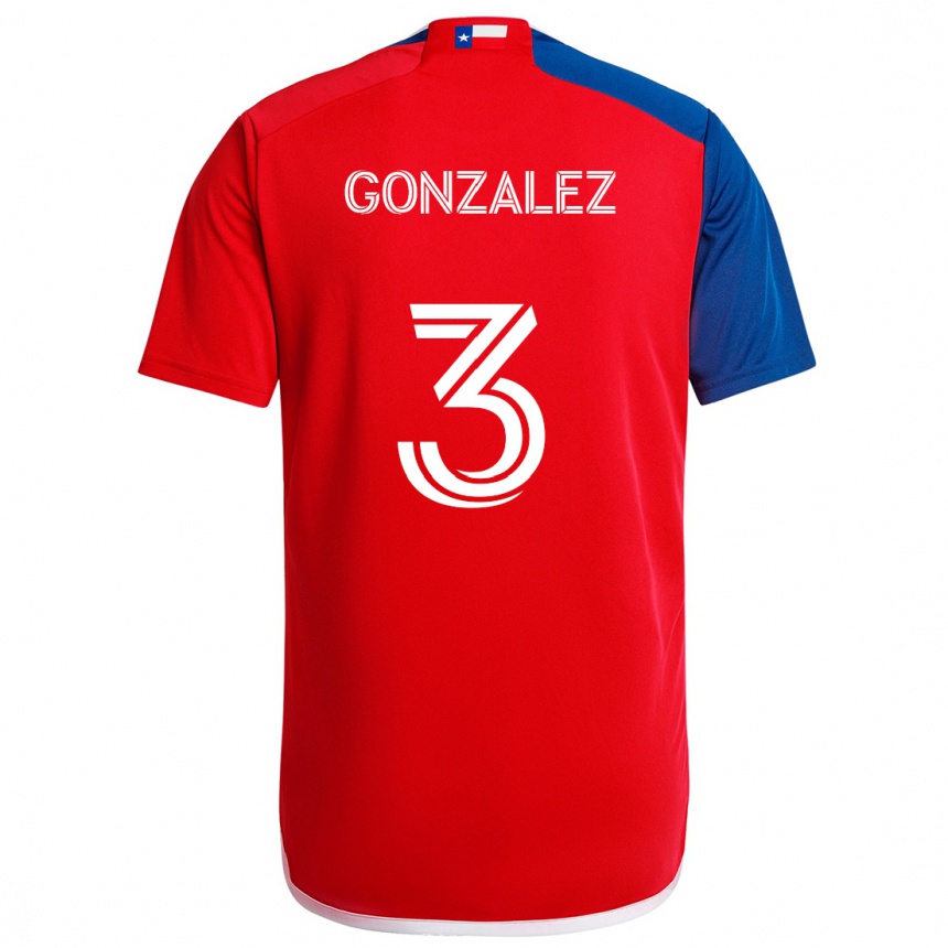 Kids Football Omar González #3 Blue Red Home Jersey 2024/25 T-Shirt Australia