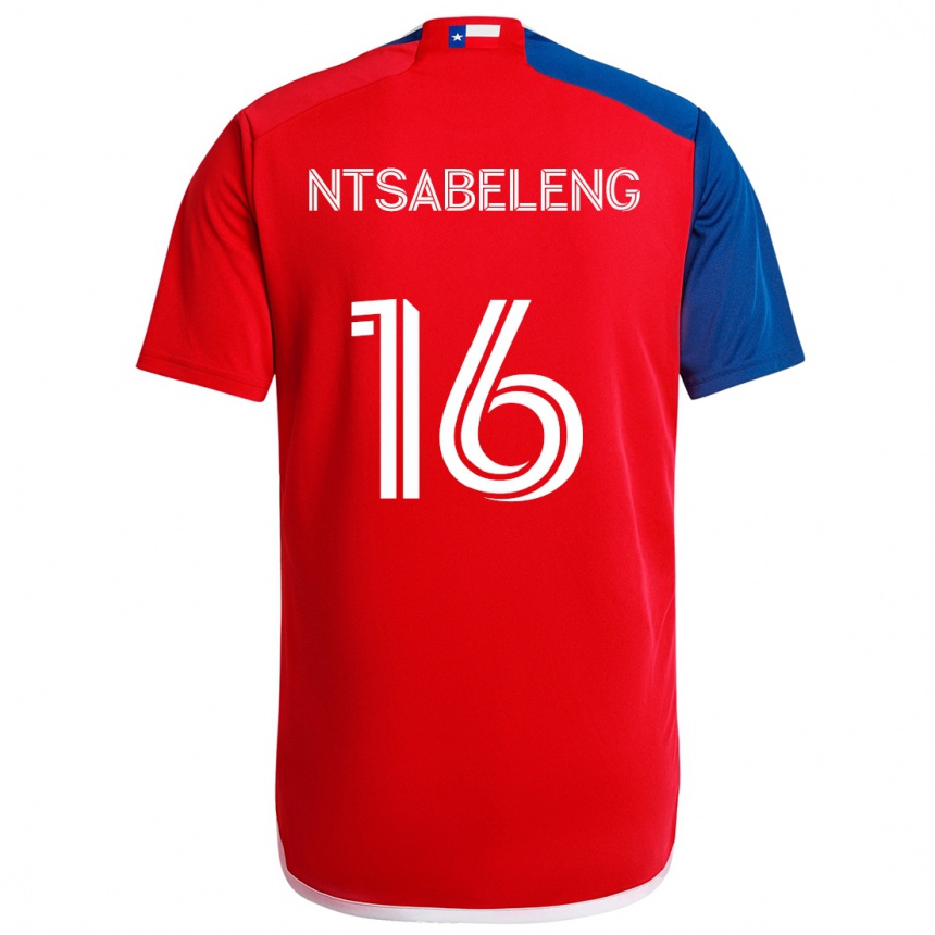 Kids Football Tsiki Ntsabeleng #16 Blue Red Home Jersey 2024/25 T-Shirt Australia