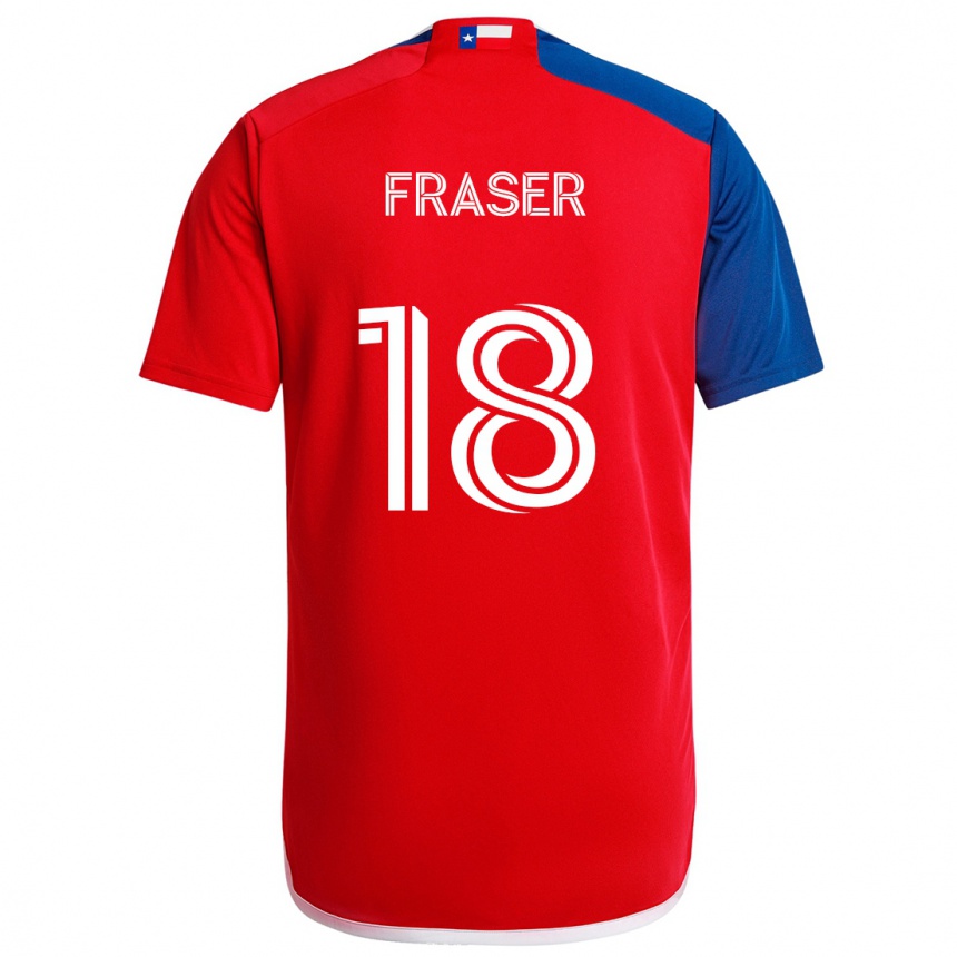 Kids Football Liam Fraser #18 Blue Red Home Jersey 2024/25 T-Shirt Australia