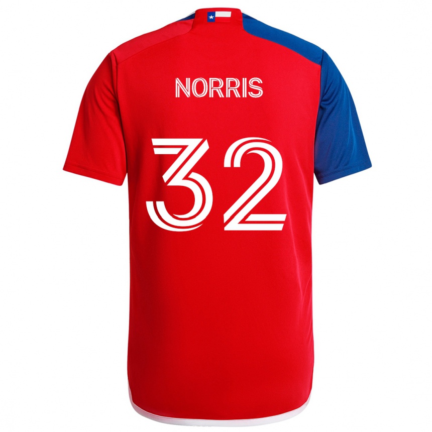 Kids Football Nolan Norris #32 Blue Red Home Jersey 2024/25 T-Shirt Australia