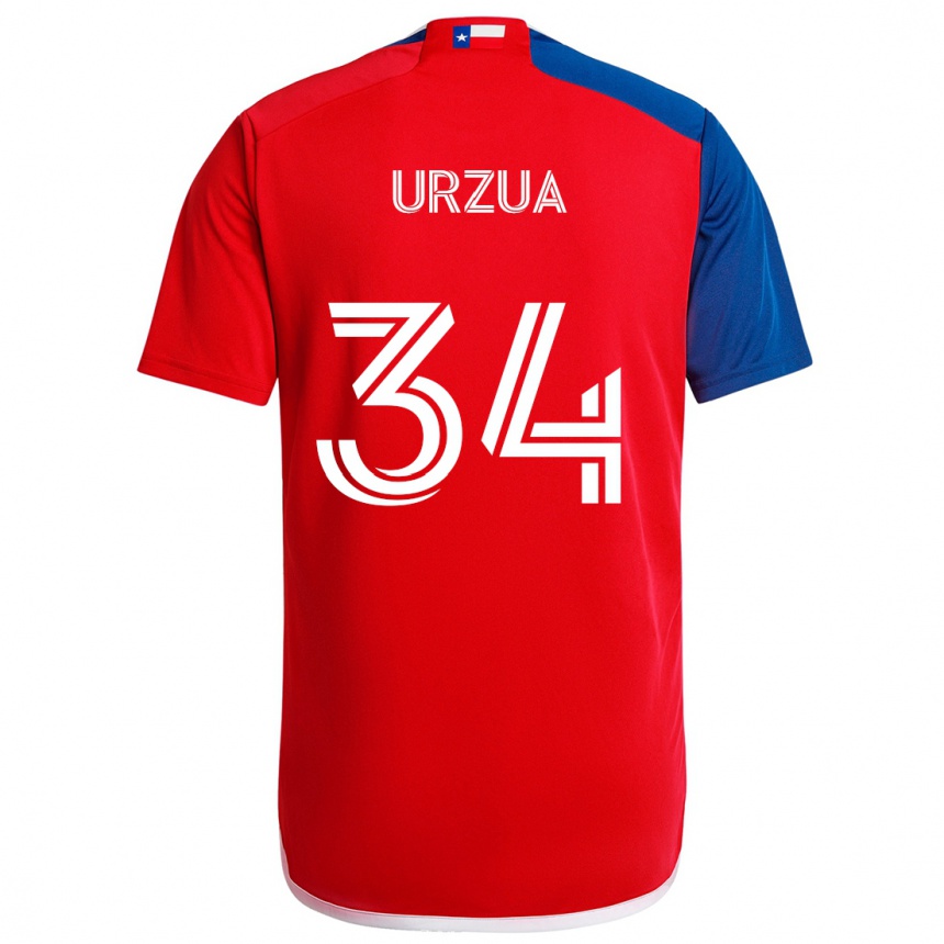 Kids Football Alejandro Urzua #34 Blue Red Home Jersey 2024/25 T-Shirt Australia