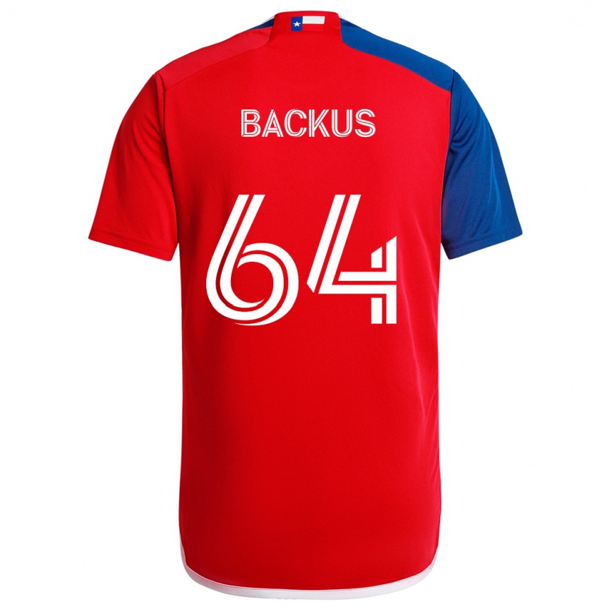 Kids Football Braeden Backus #64 Blue Red Home Jersey 2024/25 T-Shirt Australia