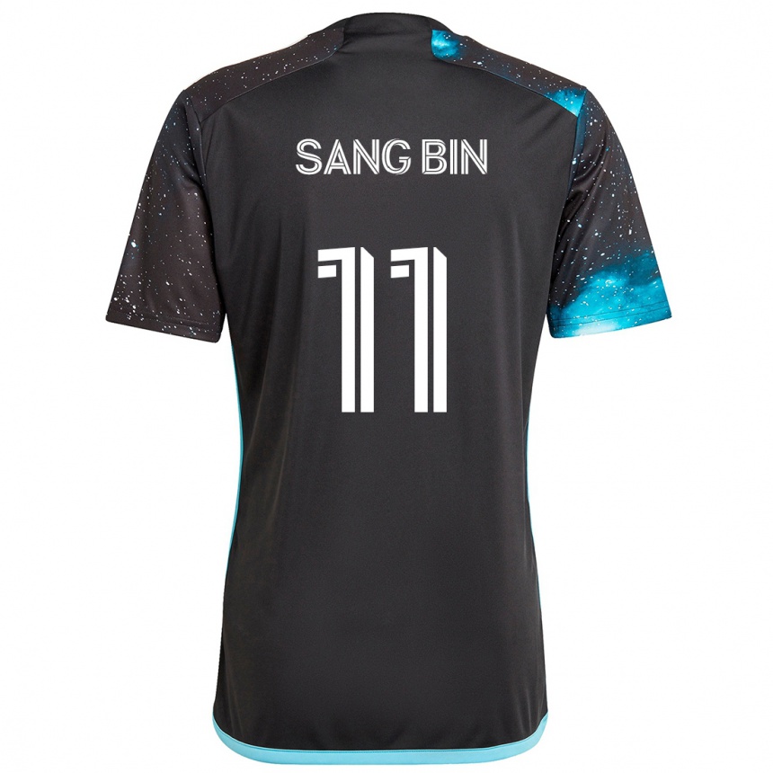 Kids Football Sang-Bin Jeong #11 Black Blue Home Jersey 2024/25 T-Shirt Australia