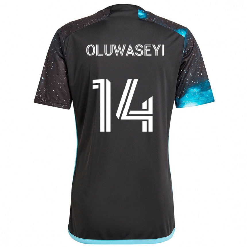 Kids Football Tani Oluwaseyi #14 Black Blue Home Jersey 2024/25 T-Shirt Australia