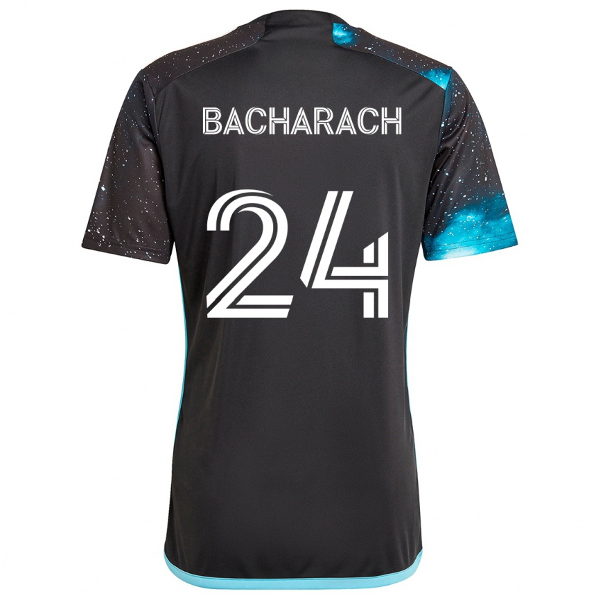 Kids Football Hugo Bacharach #24 Black Blue Home Jersey 2024/25 T-Shirt Australia