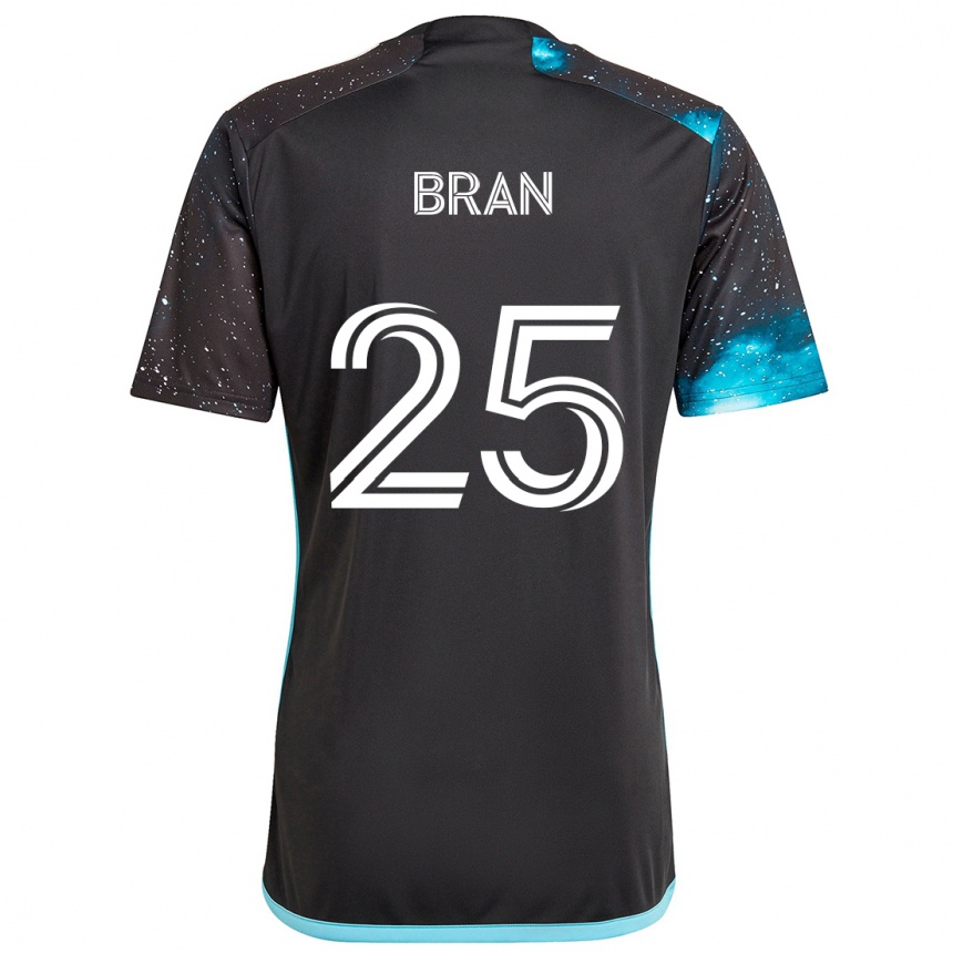 Kids Football Alejandro Bran #25 Black Blue Home Jersey 2024/25 T-Shirt Australia