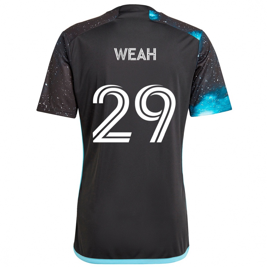 Kids Football Patrick Weah #29 Black Blue Home Jersey 2024/25 T-Shirt Australia