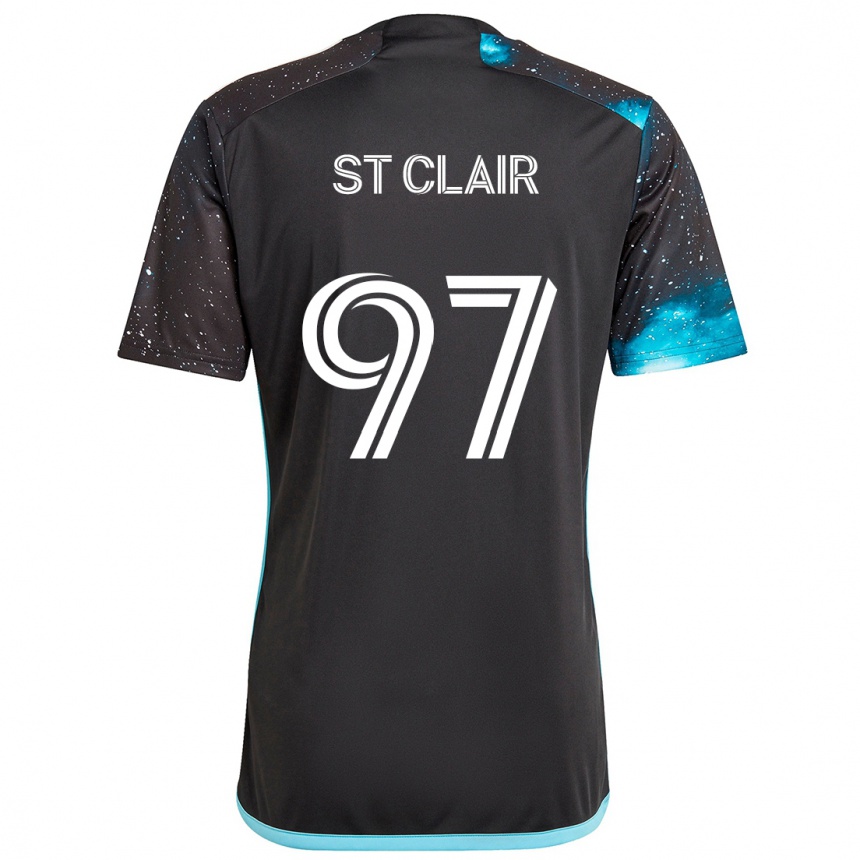 Kids Football Dayne St. Clair #97 Black Blue Home Jersey 2024/25 T-Shirt Australia