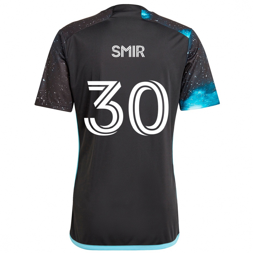 Kids Football Alec Smir #30 Black Blue Home Jersey 2024/25 T-Shirt Australia