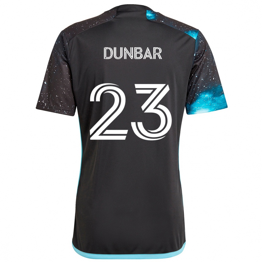 Kids Football Cameron Dunbar #23 Black Blue Home Jersey 2024/25 T-Shirt Australia