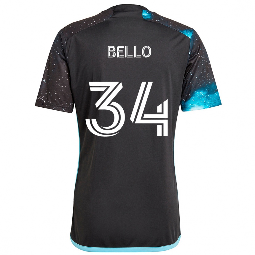 Kids Football Zaydan Bello #34 Black Blue Home Jersey 2024/25 T-Shirt Australia