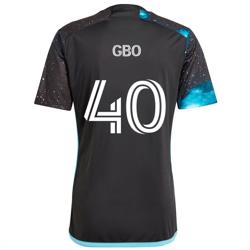 Kids Football Cedrik Gbo #40 Black Blue Home Jersey 2024/25 T-Shirt Australia